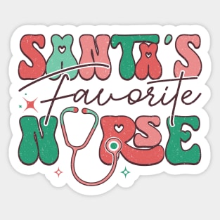 Santa's Favorite Nurse Sticker